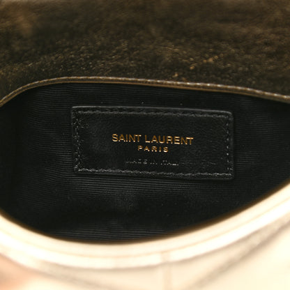 Saint Laurent Metallic Lambskin Monogram Loulou Puffer Pouch Clutch Gold 6 of 7