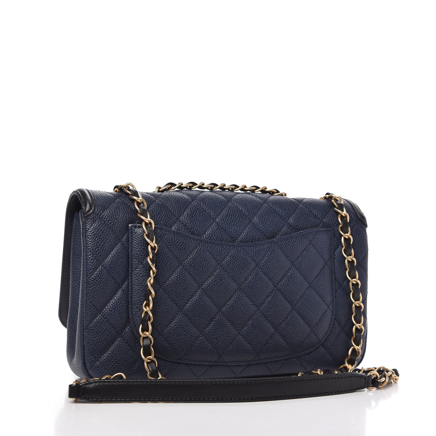 Caviar Quilted Medium CC Filigree Flap Navy Black