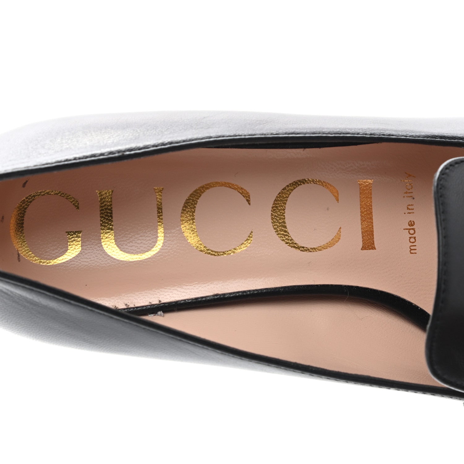 Gucci Malaga Kid Sylvie Web Chain Mid Heel Loafers 35.5 Black 7 of 14