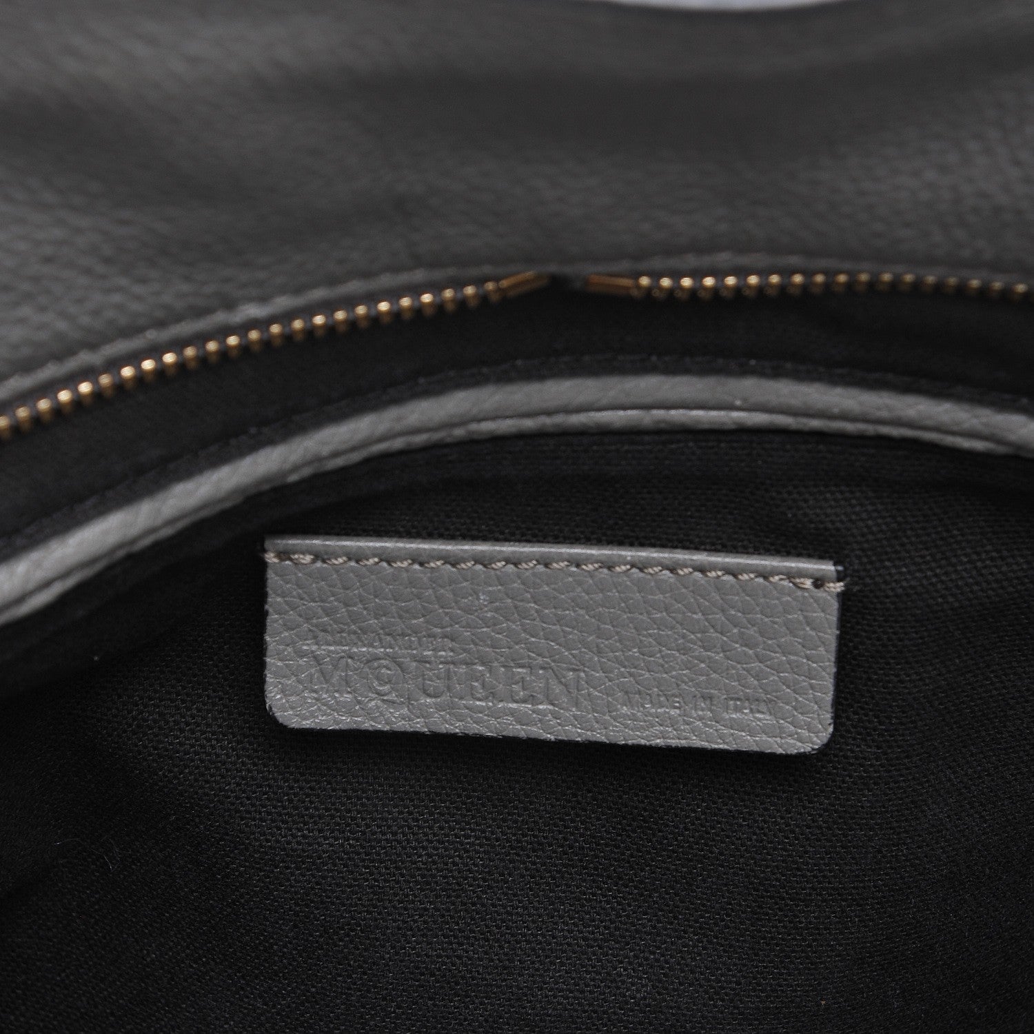 Alexander McQueen Pebbled Calfskin Large Skull Padlock Zip Around Tote Dark Grey 6 of 9