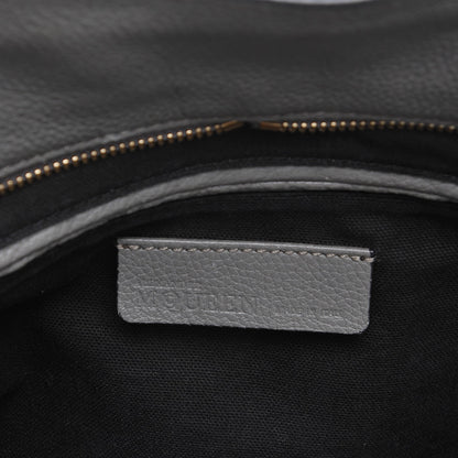 Alexander McQueen Pebbled Calfskin Large Skull Padlock Zip Around Tote Dark Grey 6 of 9