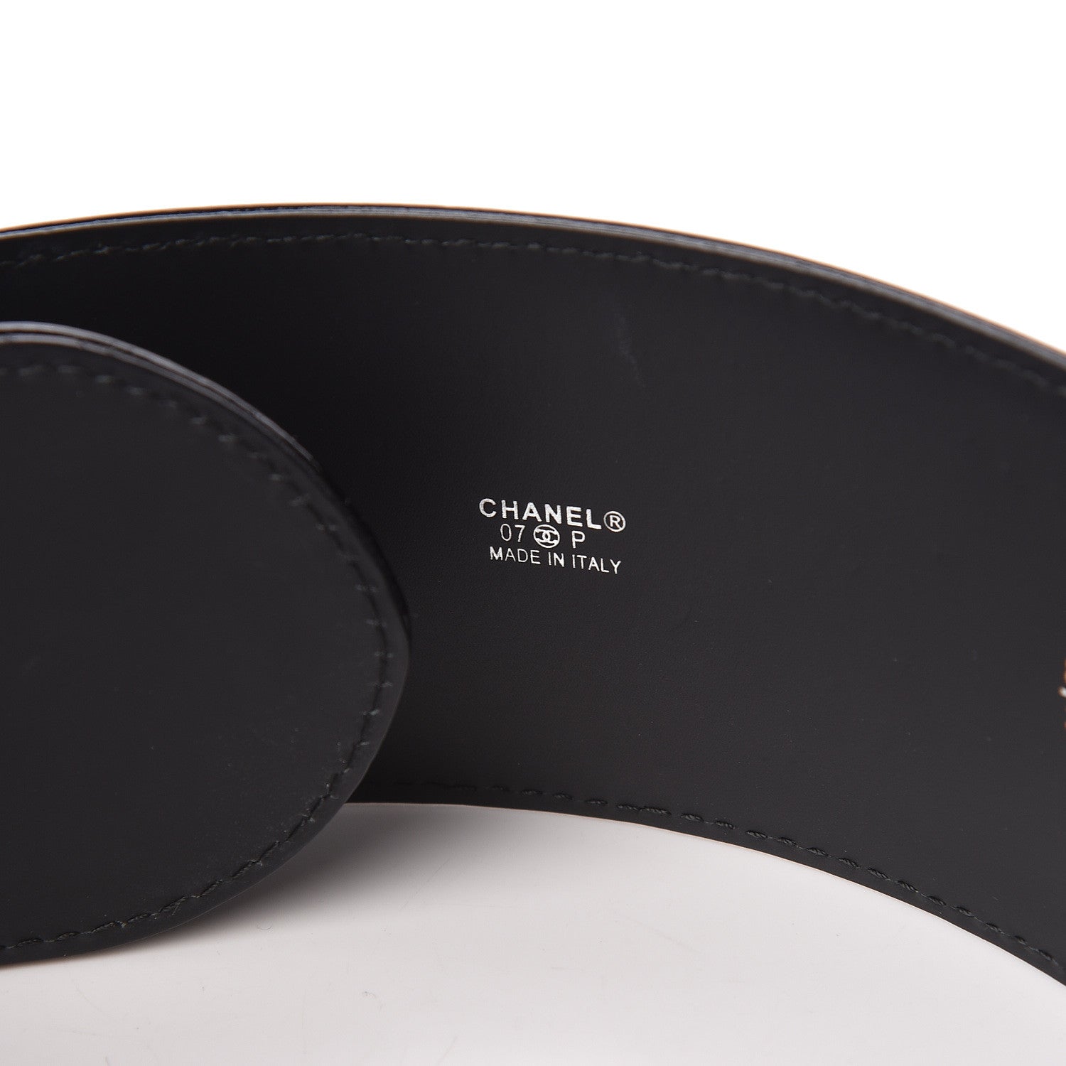Chanel Patent Calfskin CC Wide Belt 80 32 Black 6 of 8