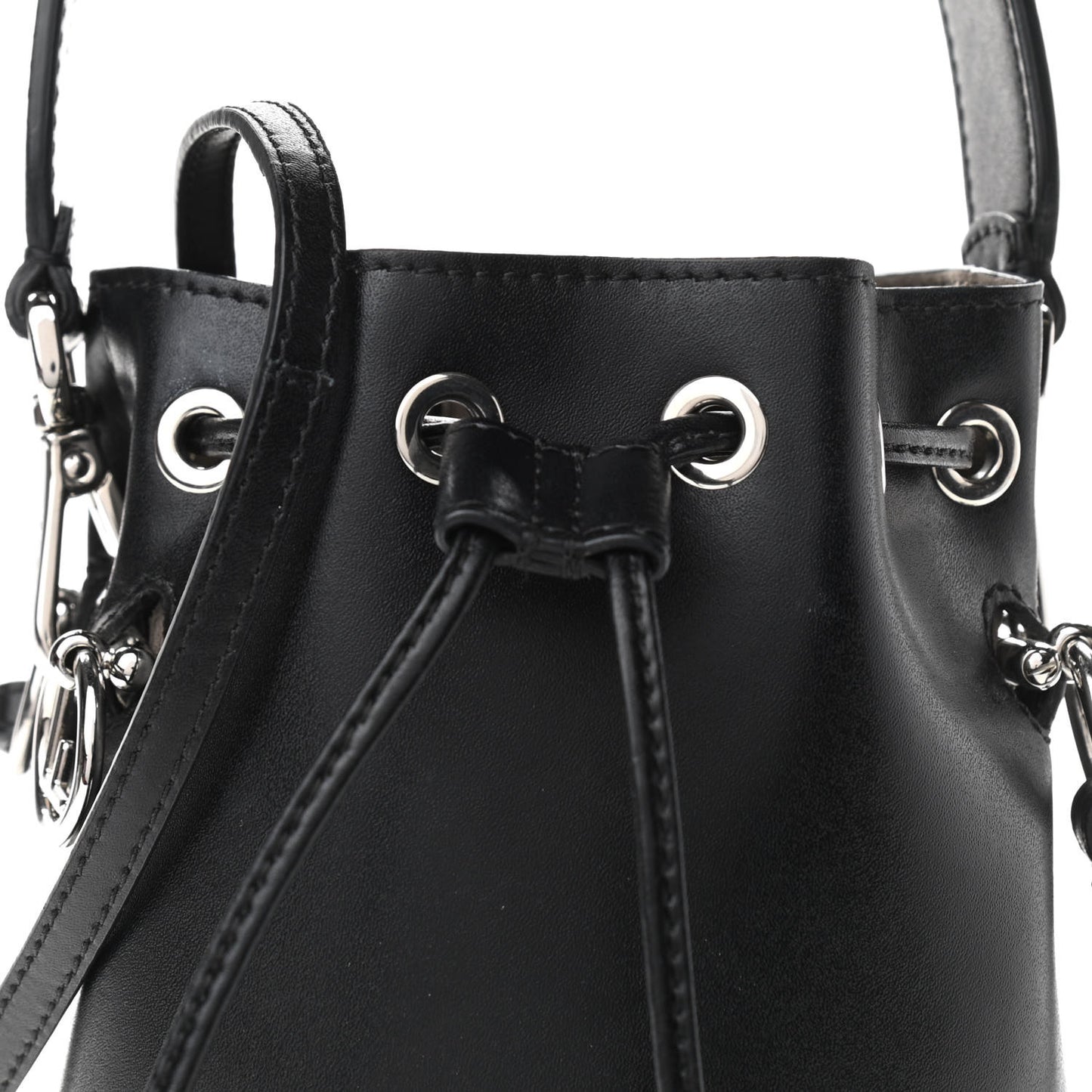 Vitello Liberty Pearl F is Fendi Mini Mon Tresor Bucket Bag Black