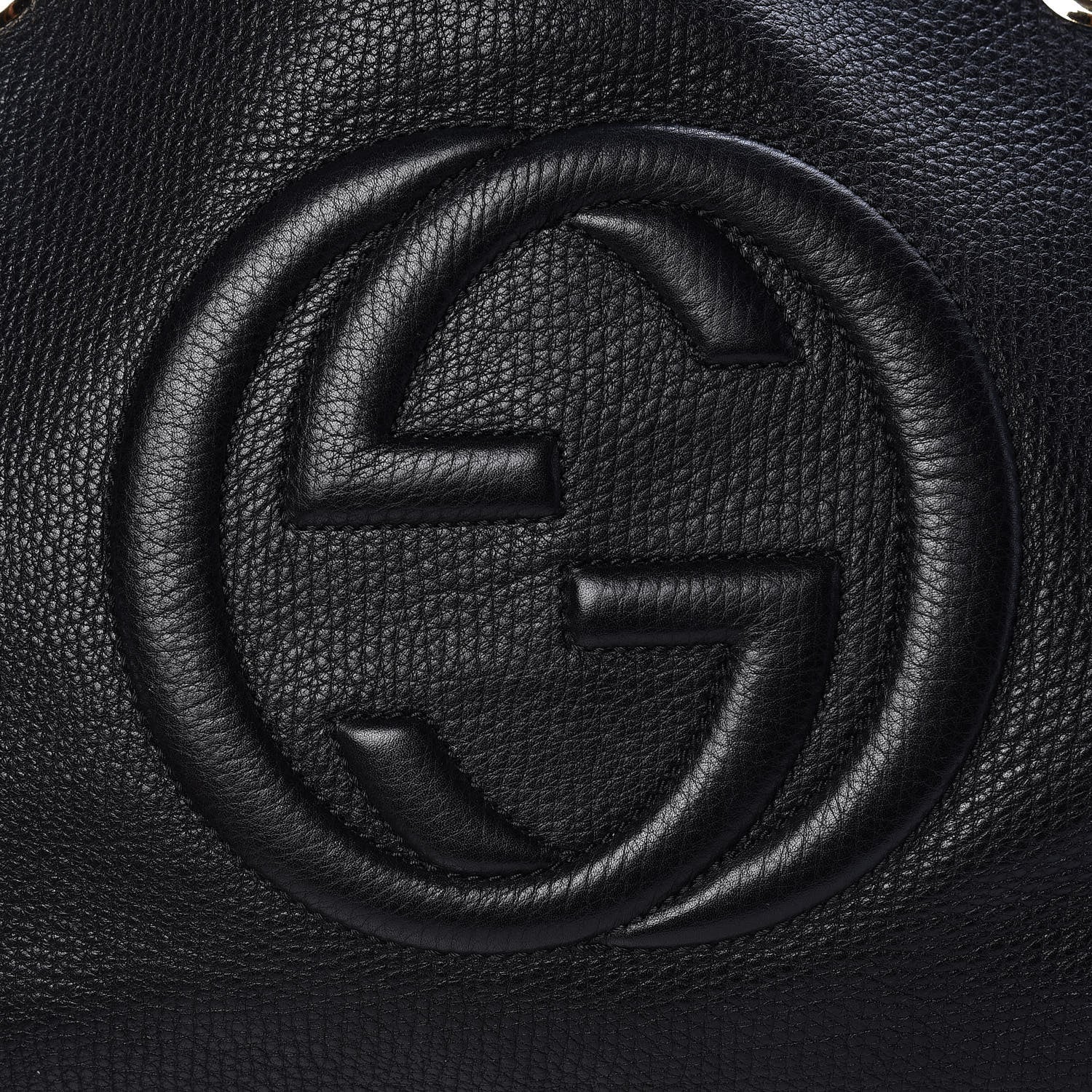 Gucci Pebbled Calfskin Medium Soho Chain Shoulder Bag Black 11 of 11