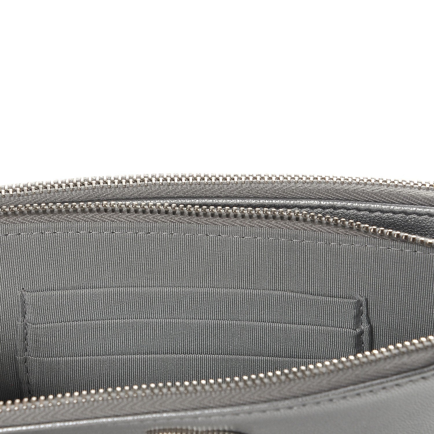 Chanel Metallic Sheepskin Chevron Quilted Small Clutch With Chain Silver 9 of 10