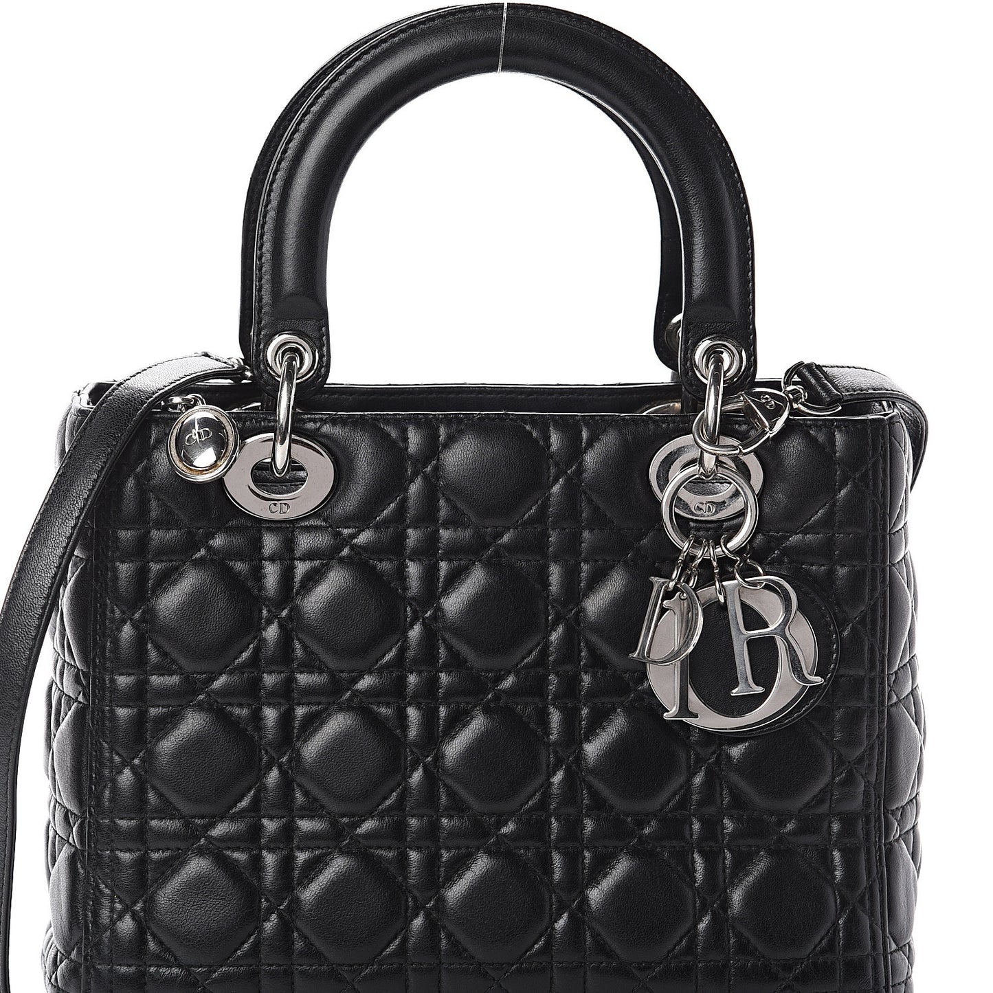 Lambskin Cannage Medium Lady Dior Black
