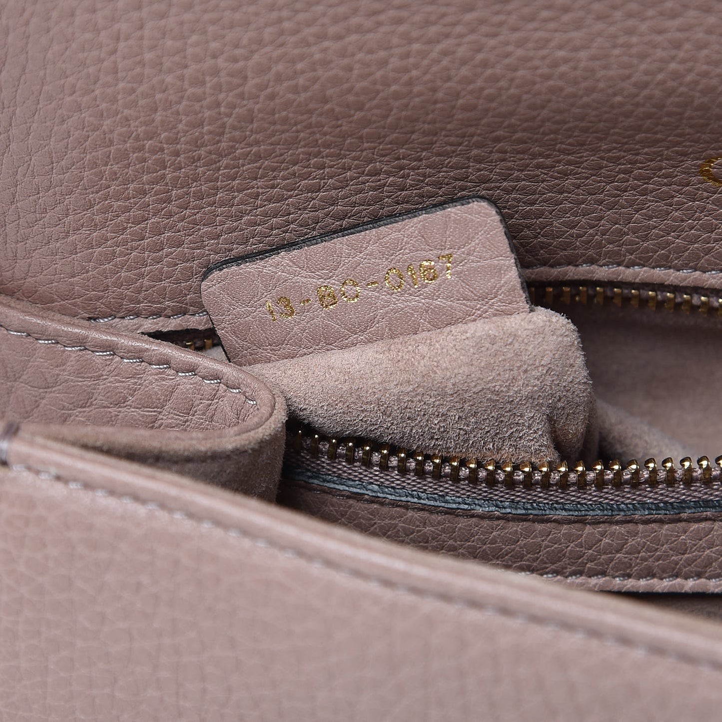 Grained Calfskin Small Diorama Flap Bag Taupe