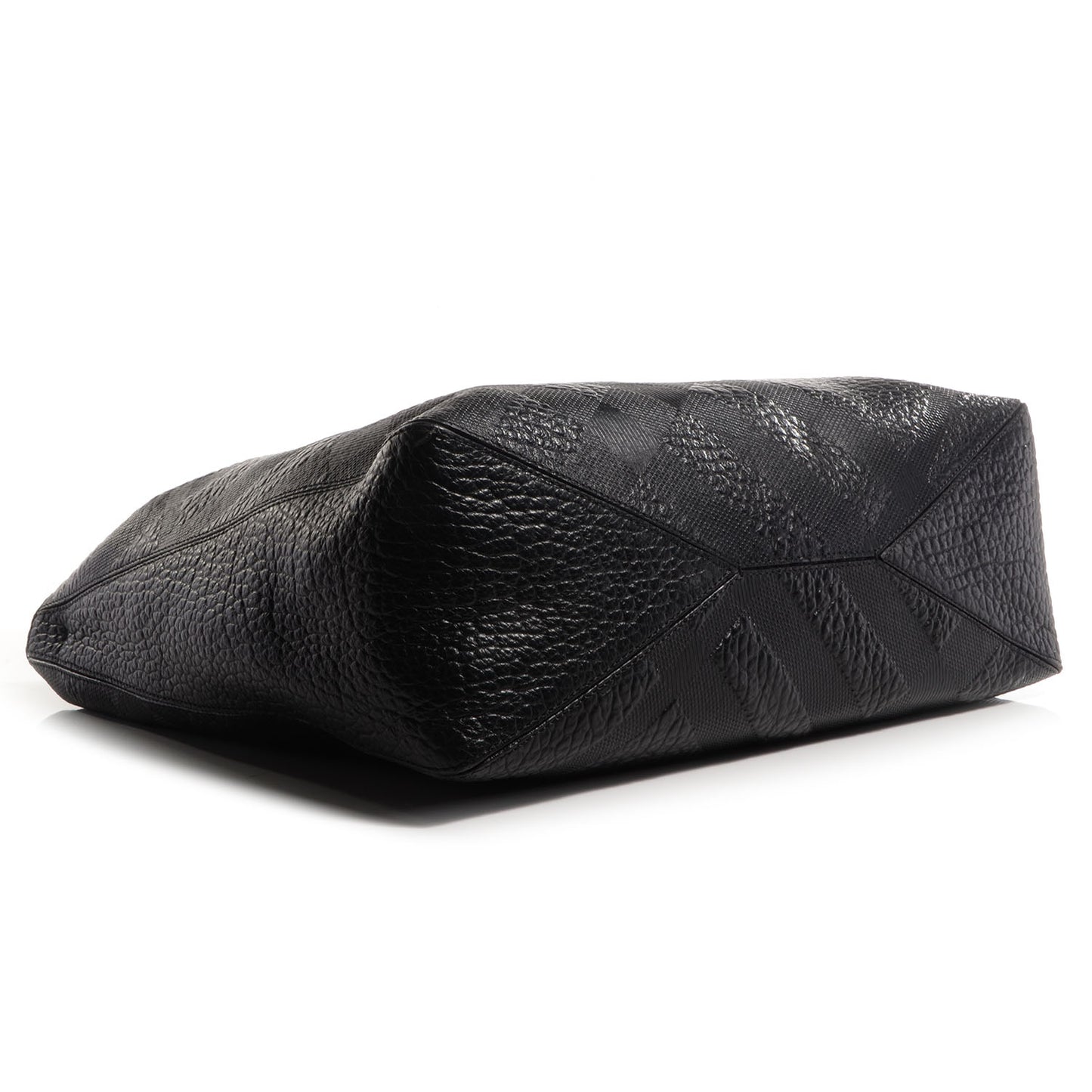 Heritage Grain Check Embossed Medium Lindburn Hobo Black