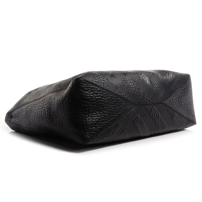 Burberry Heritage Grain Check Embossed Medium Lindburn Hobo Black 4 of 9