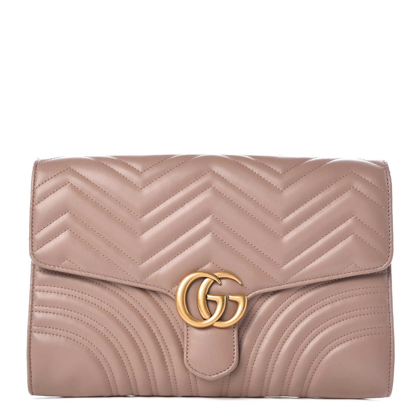 Calfskin Matelasse GG Marmont Clutch Porcelain Rose