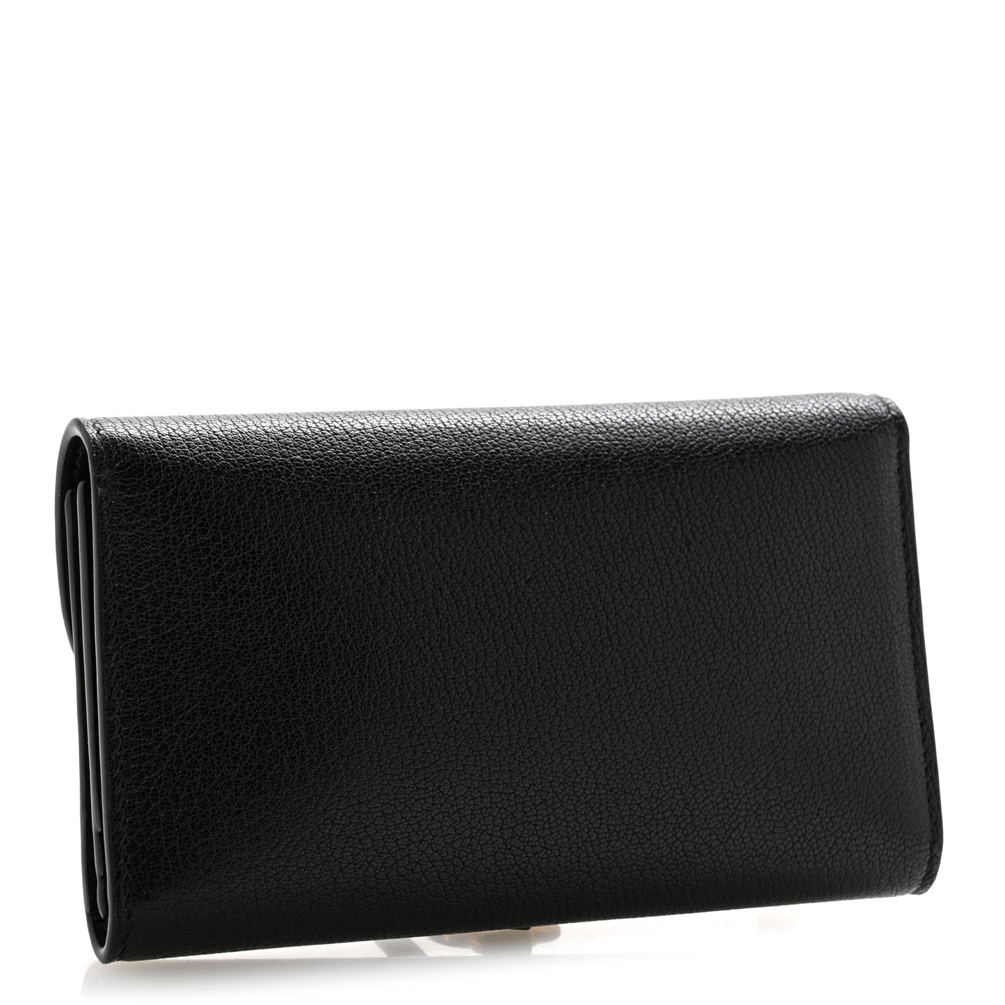 Goatskin Saddle Long Wallet Black