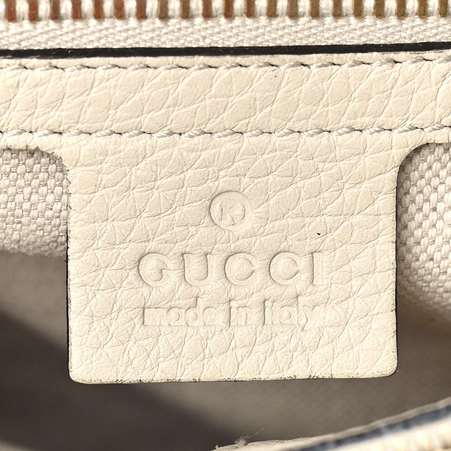 Gucci Pebbled Calfskin Medium Bamboo Shopper Tote Off White 7 of 13