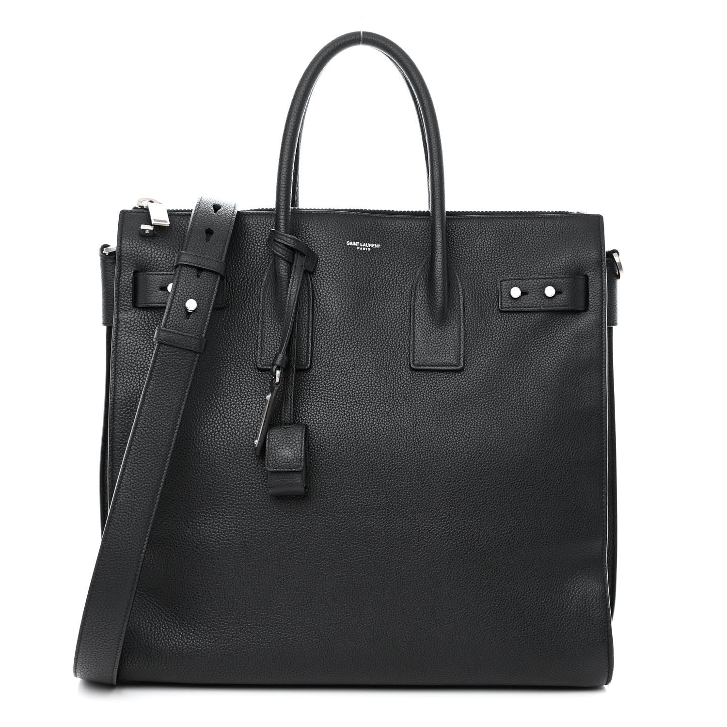 Saint Laurent Grained Calfskin Sac De Jour Souple North South Tote Black 1 of 12