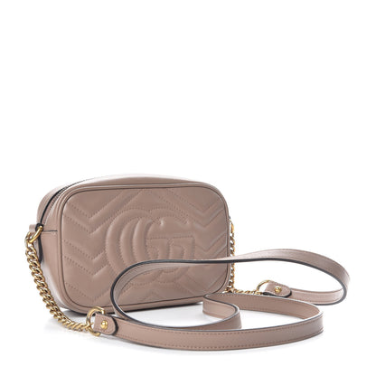 Gucci Calfskin Matelasse Mini GG Marmont Chain Shoulder Bag Nude 3 of 10