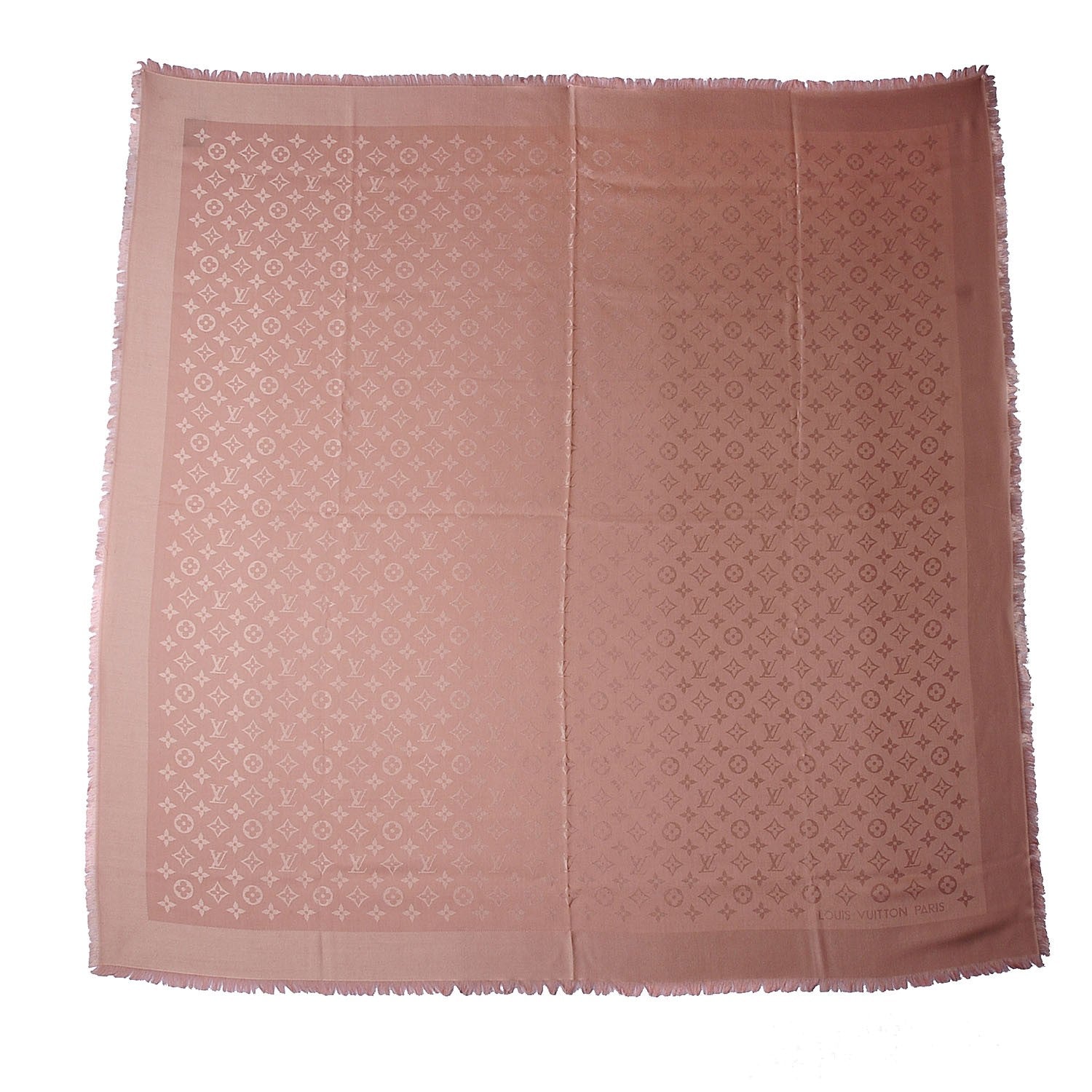 Louis Vuitton Silk Wool Monogram Denim Shawl Rose 3 of 6