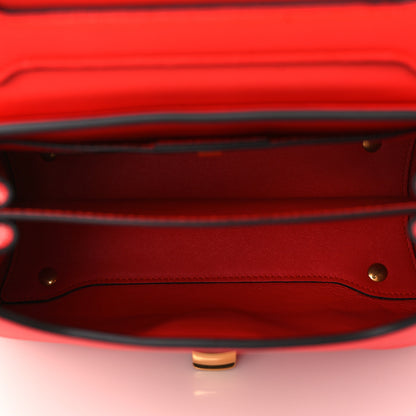 Salvatore Ferragamo Calfskin Small Margot Top Handle Satchel Candy Apple Red 5 of 9