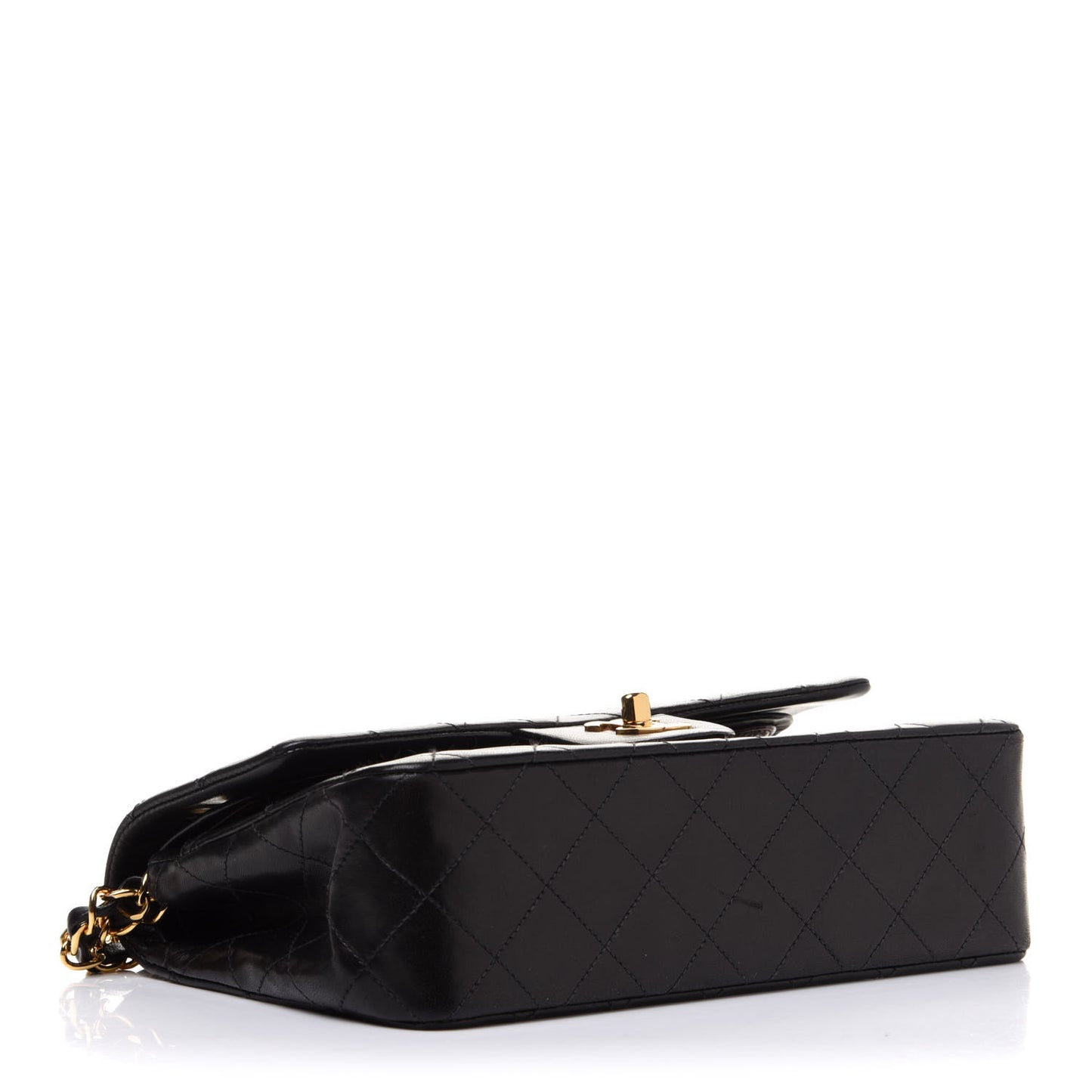 Lambskin Quilted Small Double Flap Black