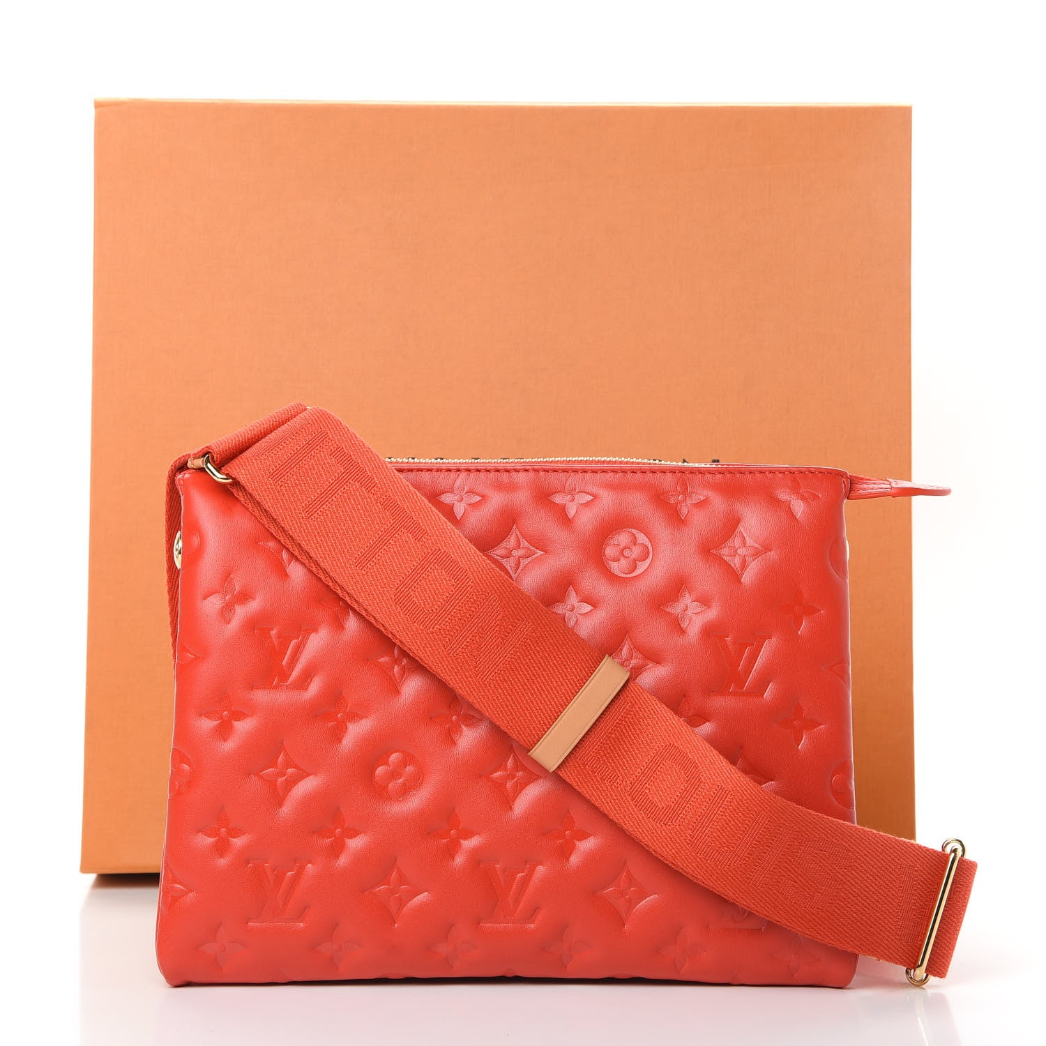 Louis Vuitton Lambskin Embossed Monogram Coussin PM Red 13 of 13