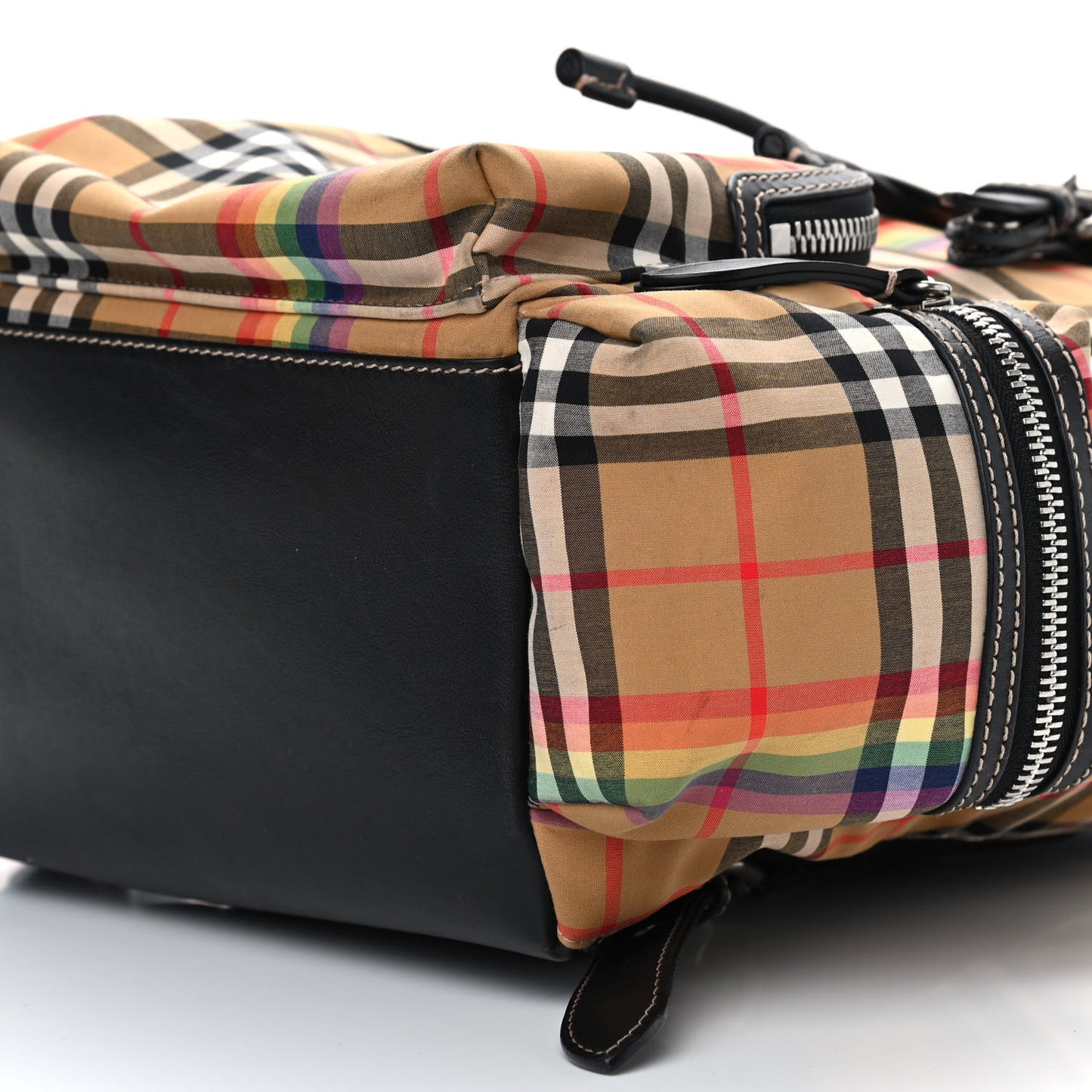 Vintage Rainbow Check Medium Rucksack Backpack Antique Yellow