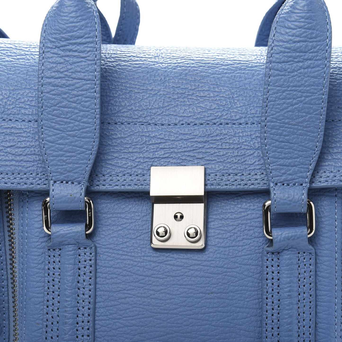 3.1 Textured Calfskin Medium Pashli Satchel Light Blue