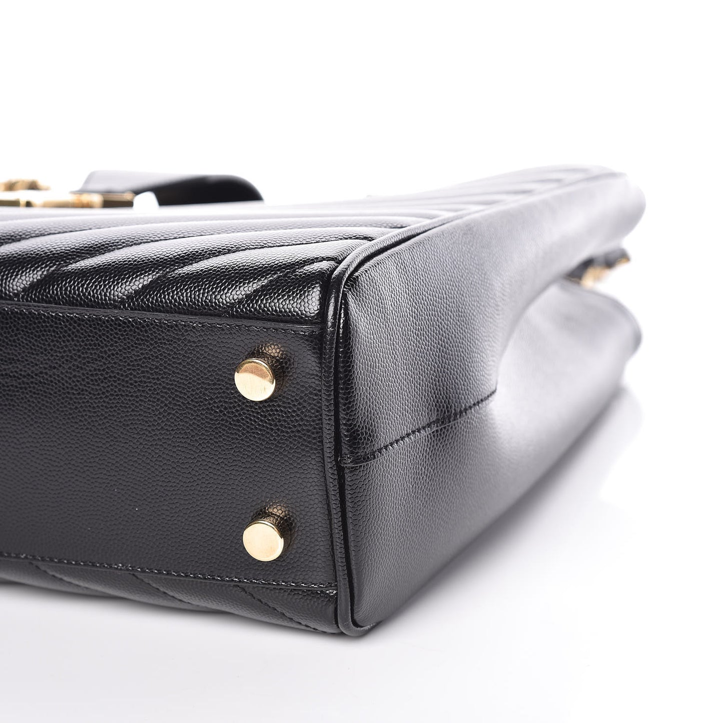 Grain De Poudre Matelasse Chevron Monogram Shopping Bag Black