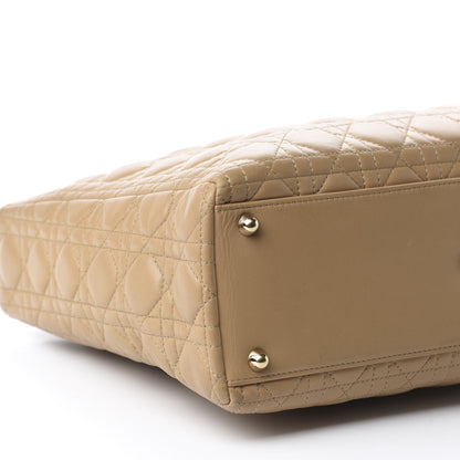 Christian Dior Lambskin Cannage Large Lady Dior Beige 6 of 10