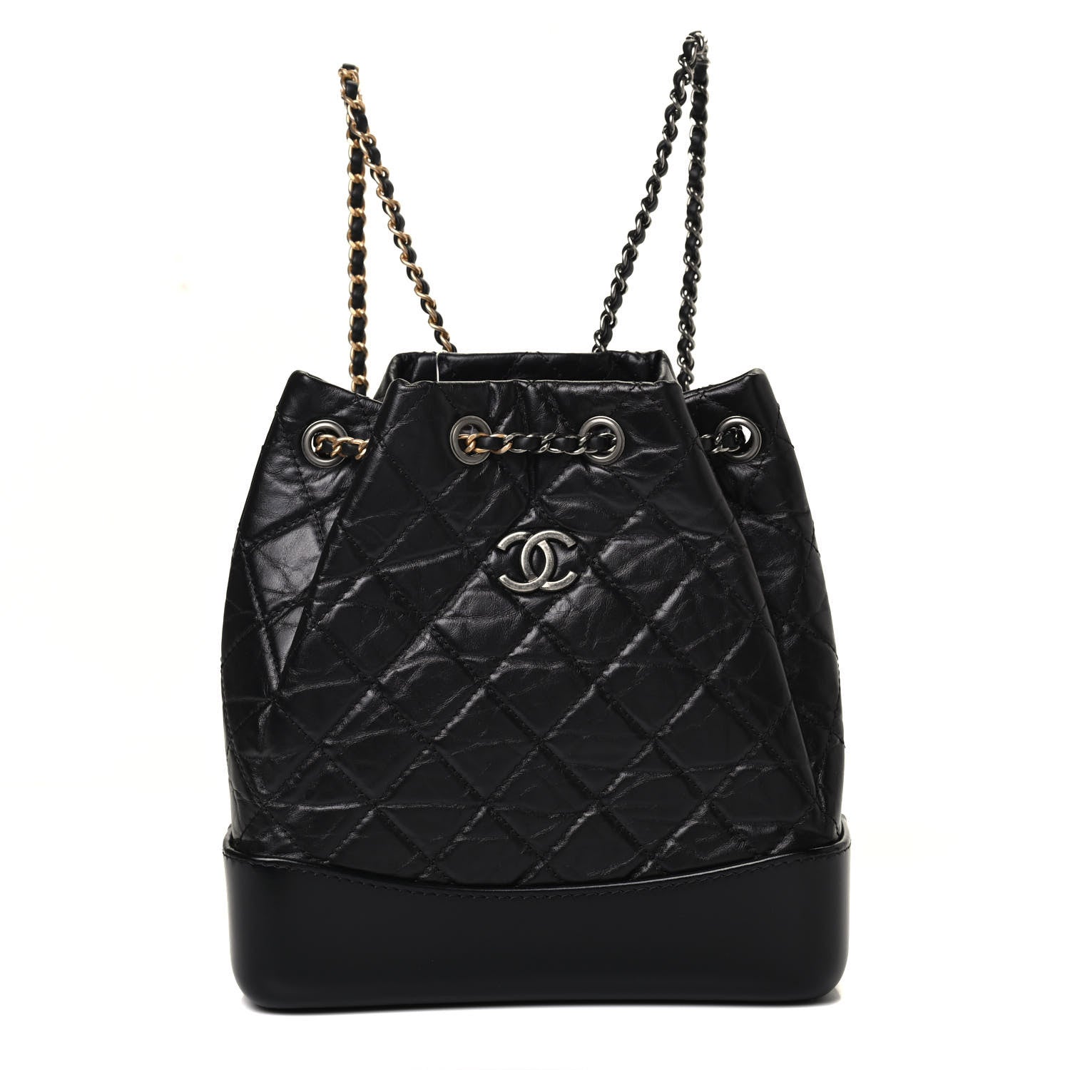 Chanel Aged Calfskin Quilted Small Gabrielle Backpack Black 1 of 4