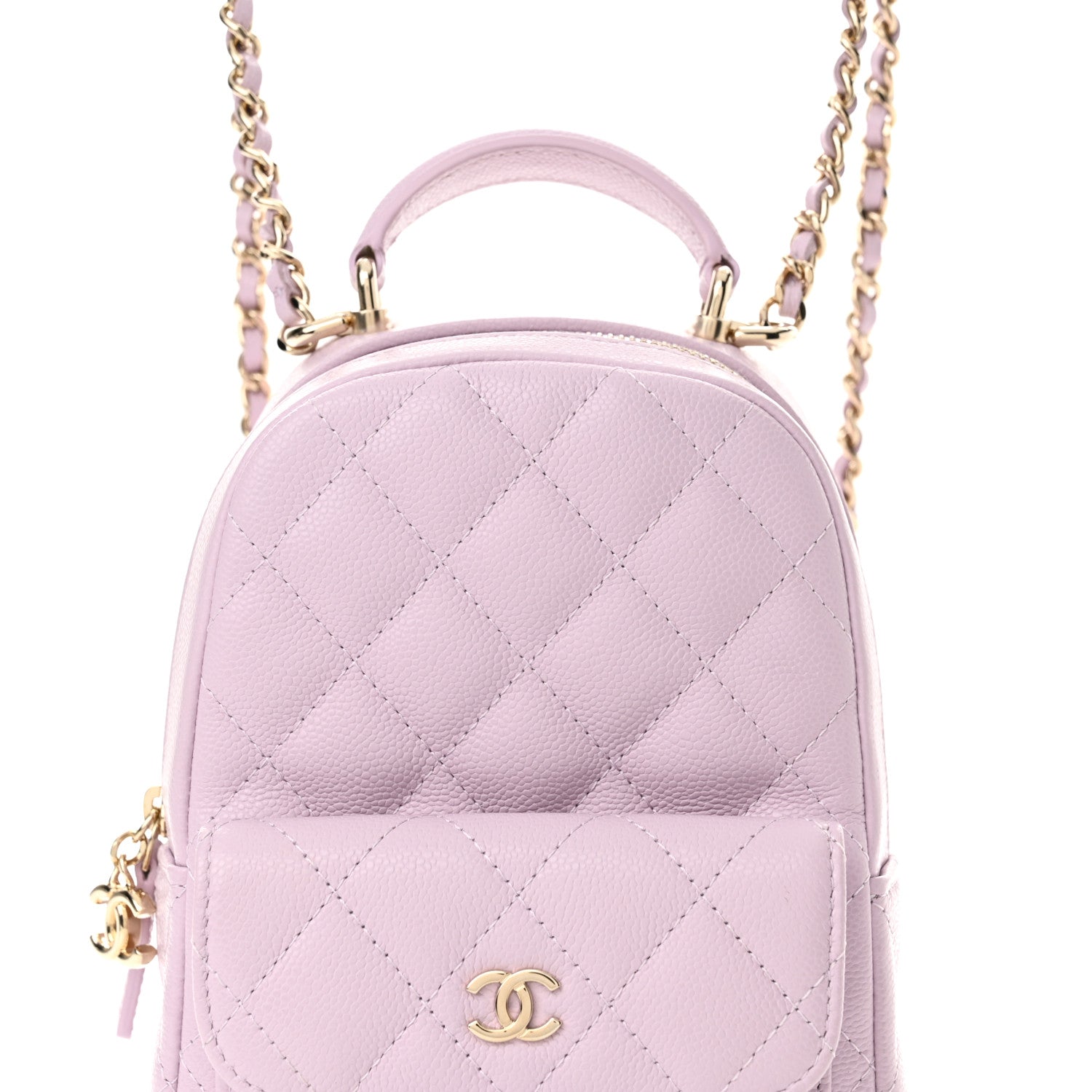 Chanel Caviar Quilted CC Mini Classic Backpack Lilac 8 of 11