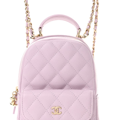 Chanel Caviar Quilted CC Mini Classic Backpack Lilac 8 of 11