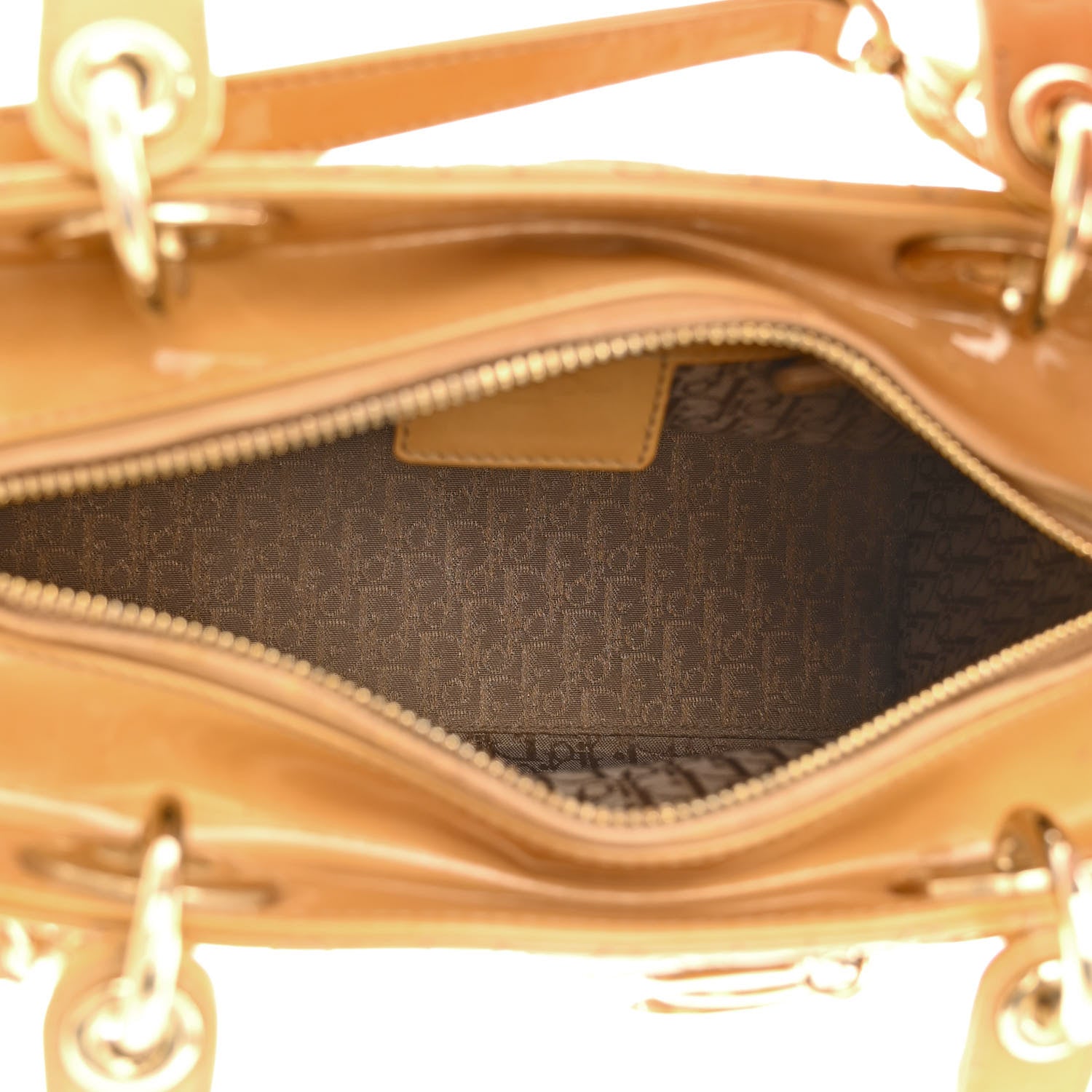 Christian Dior Patent Cannage Medium Lady Dior Beige 5 of 19