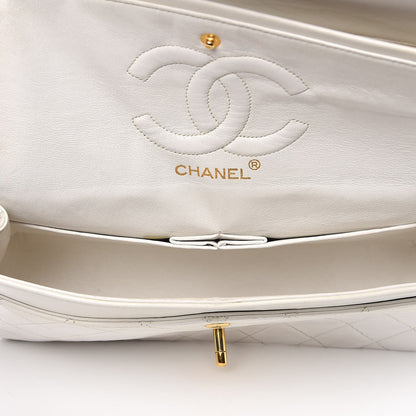 Chanel Lambskin Quilted Medium Double Flap White 6 of 21