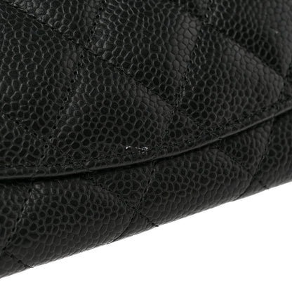 Chanel Caviar Quilted Large Gusset Flap Wallet Black 9 of 10