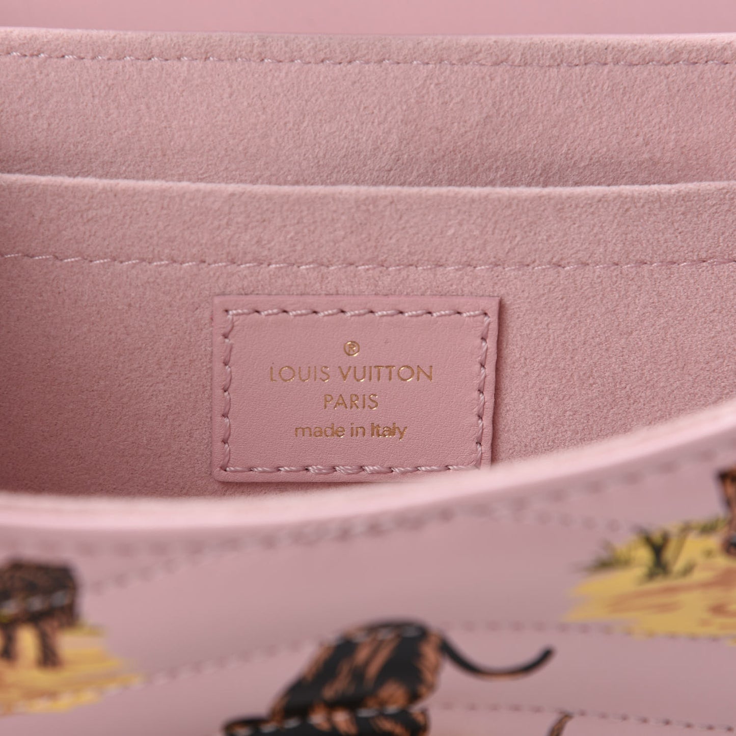 Calfskin Leopard Print New Wave Chain PM Light Pink