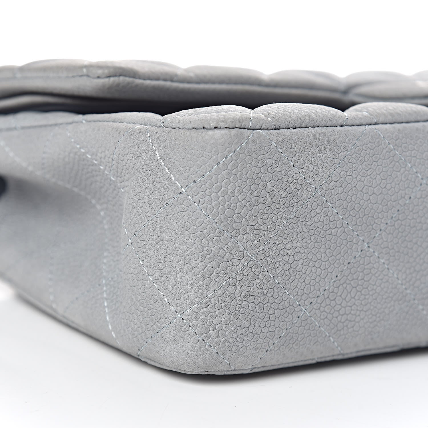 Chanel Iridescent Caviar Quilted Medium Double Flap Light Grey 5 of 11
