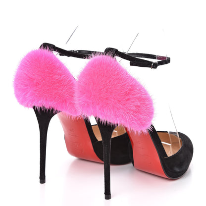 Christian Louboutin Veau Velours Crazy Fur 120 Pumps 39 Black 4 of 7