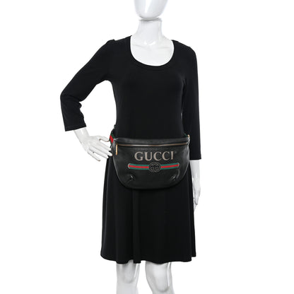 Gucci Grained Calfskin Logo Belt Bag Black 2 of 9
