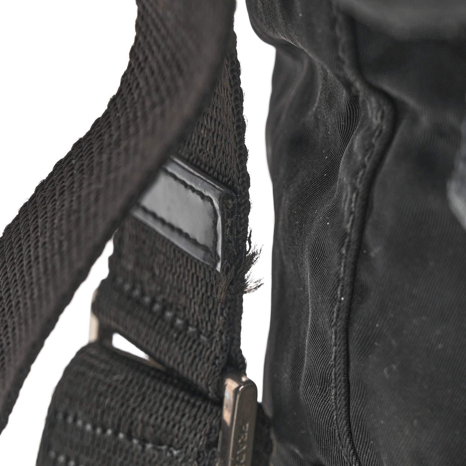 Prada Tessuto Nylon Saffiano Small Vela Messenger Black 12 of 12
