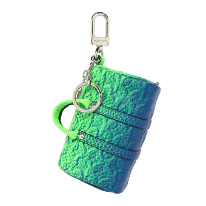 Louis Vuitton Taurillon Illusion Mini Keepall Earphones Pouch Bleu Vert 1 of 5