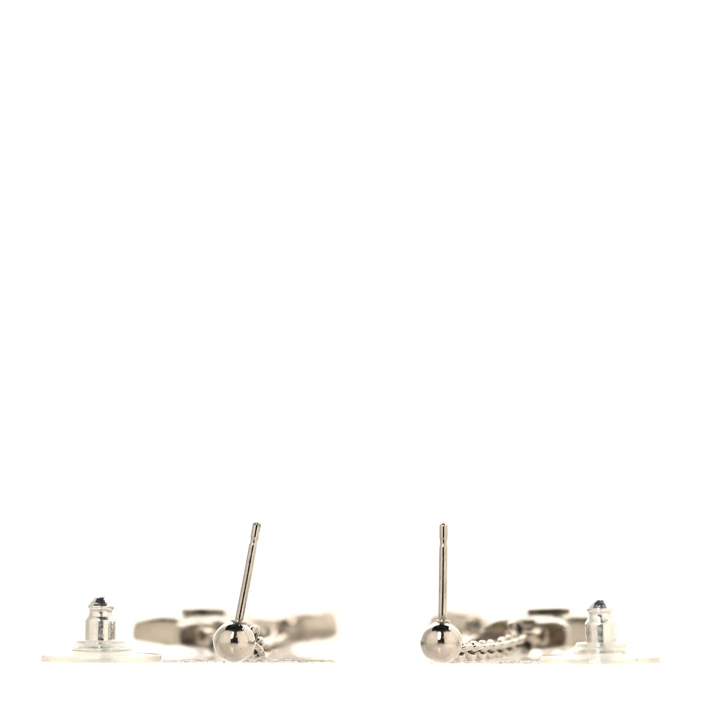 Crystal CC Star Dangle Earrings Silver