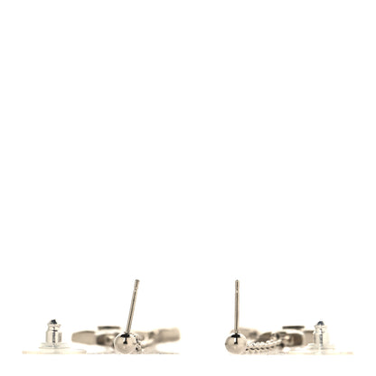 Chanel Crystal CC Star Dangle Earrings Silver 3 of 4