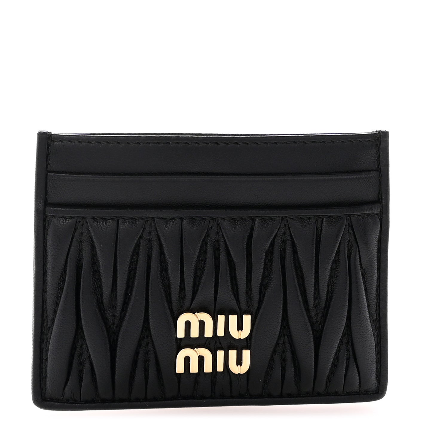 Nappa Matelasse Card Holder Black
