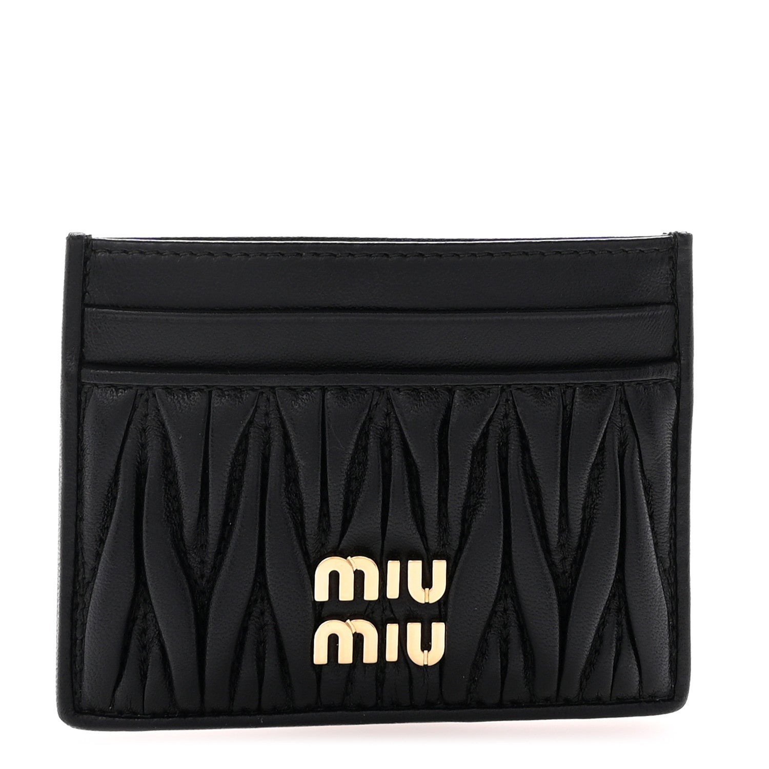 Miu Miu Nappa Matelasse Card Holder Black 1 of 8