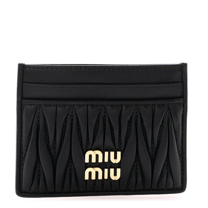Miu Miu Nappa Matelasse Card Holder Black 1 of 8