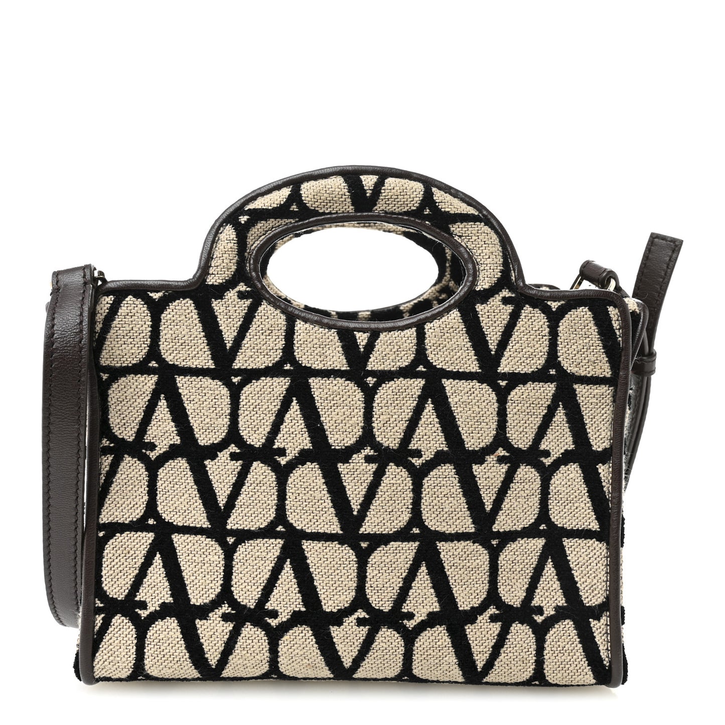Toile Iconographe Goatskin Mini Le Troisieme Shopping Bag Naturale Black Fondant