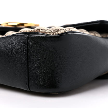 Gucci Monogram Azalea Calfskin Matelasse Diagonal Medium GG Marmont Shoulder Bag Beige Ebony Black 9 of 9