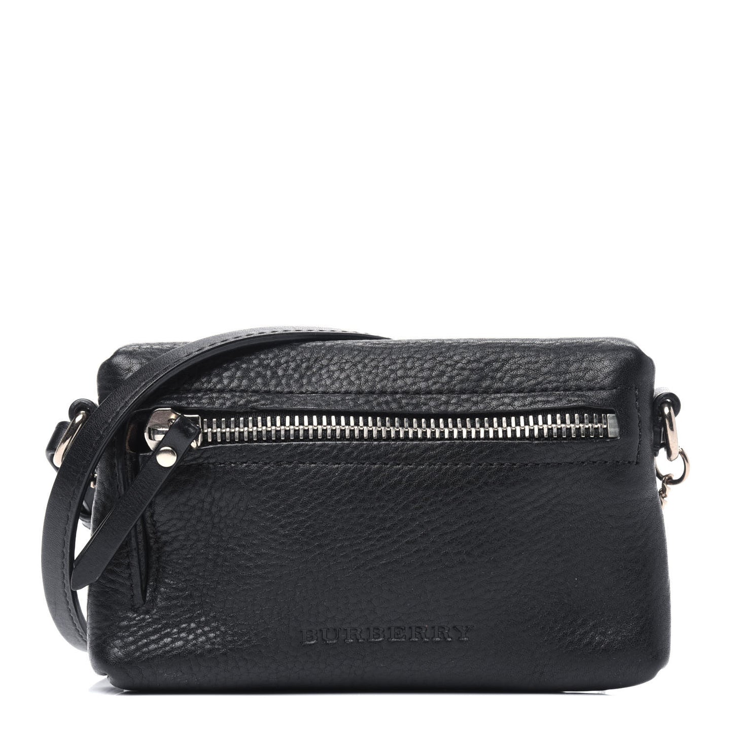 Grain Calfskin Mini Crossbody Bag Black