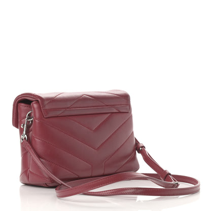 Saint Laurent Calfskin Y Quilted Monogram Toy Loulou Crossbody Bag Rouge 2 of 12