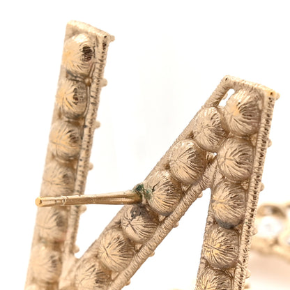 Chanel Crystal Cha-Nel Logo Drop Earrings Gold 5 of 6