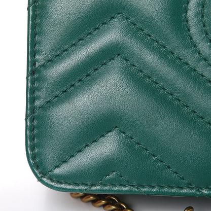 Gucci Calfskin Matelasse GG Marmont Mini Bag Emerald Green 11 of 12
