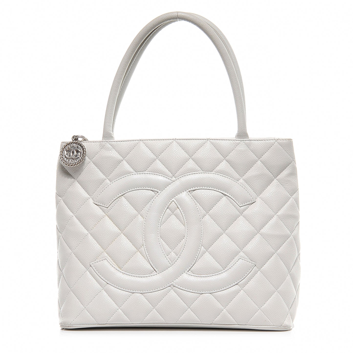 Caviar Medallion Tote White SHW